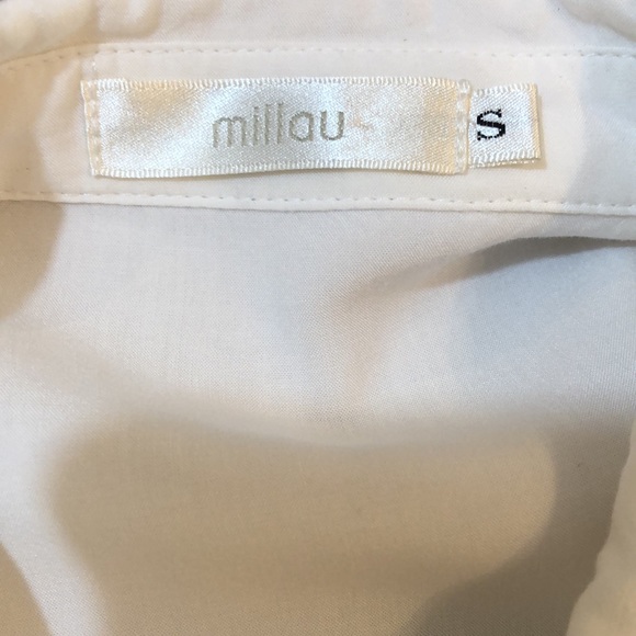 Millau Slouch Off White High Low Style Button Down Shirt - Picture 5 of 8
